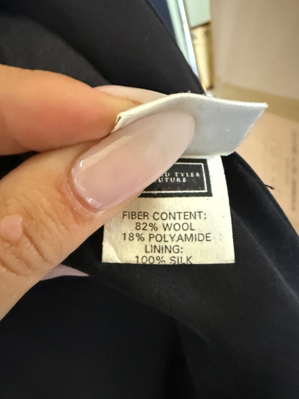 Richard Tyler Couture Black Textured Wool Skirt Suit Set - Picture 7 of 7